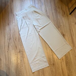 H&M Cream Wide-Leg Trousers
